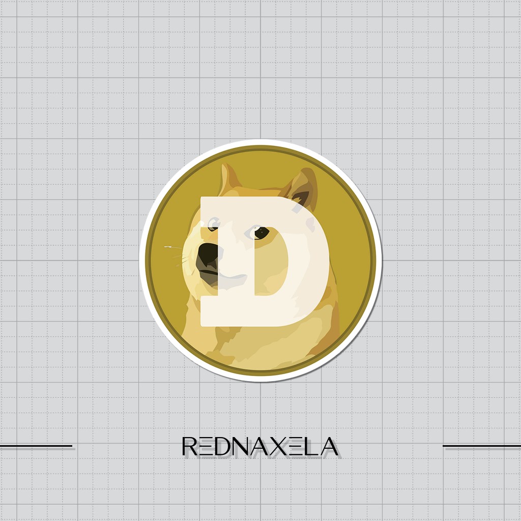 

Stiker Vinyl Doge Coin Logo Stiker Koper Outdoor Sticker