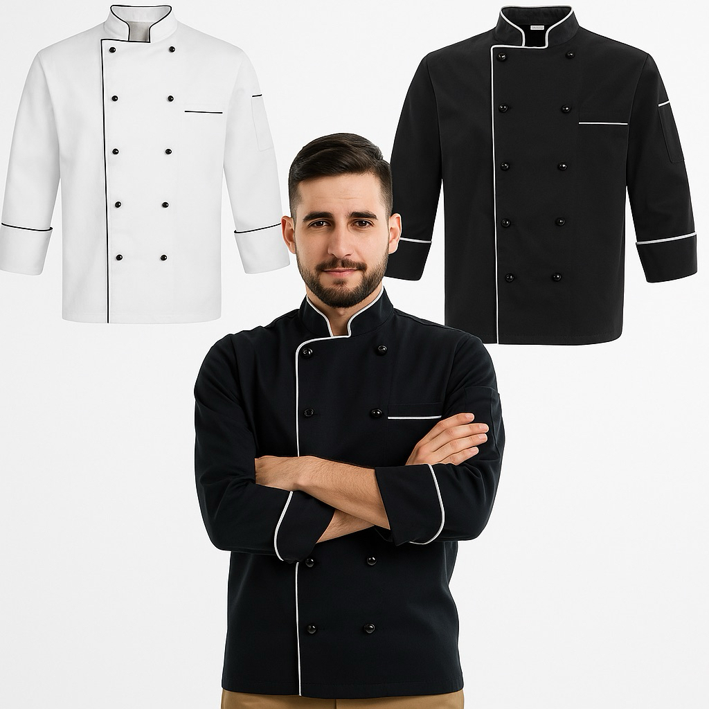 Baju Koki Chef Jacket Lengan Panjang Pendek Pria Wanita