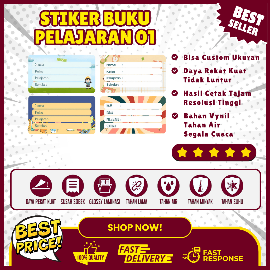 

Stiker Buku Pelajaran 01 / Stiker Buku Mapel
