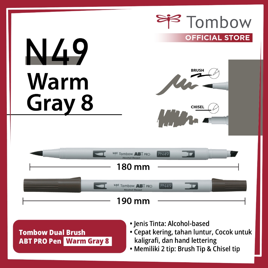 

Tombow Dual Brush ABT PRO Warm Gray 8
