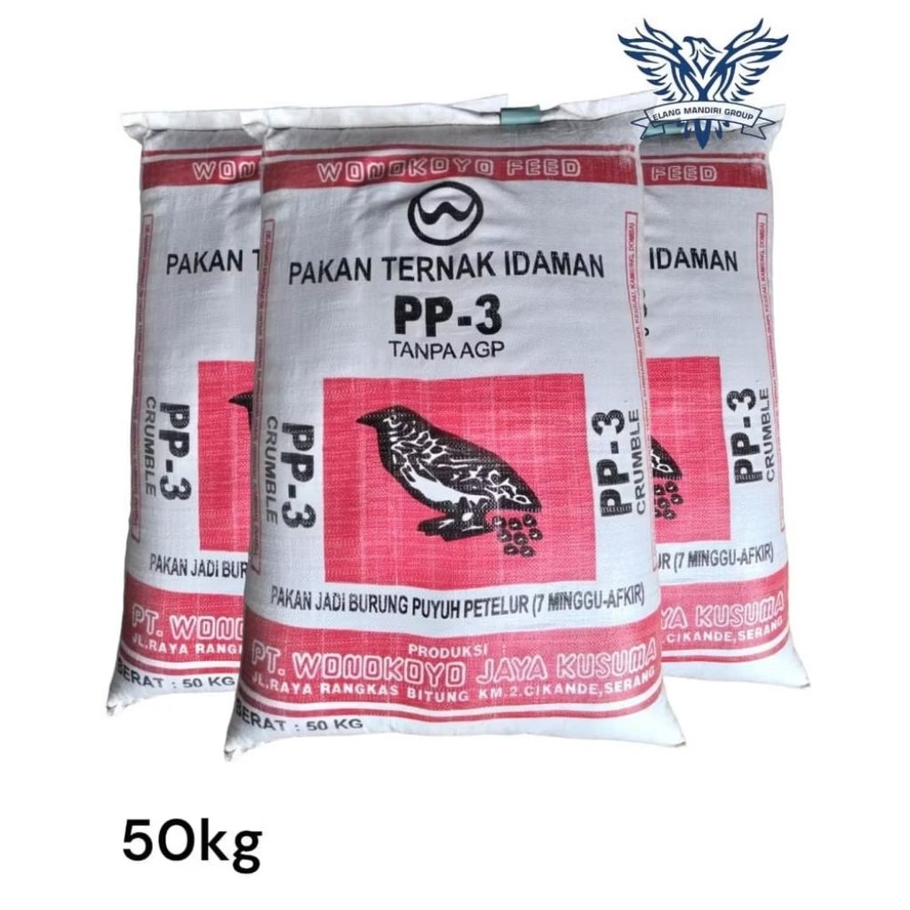 Karungan PP-3 50kg Pakan Puyuh Petelur PP3 Tanpa AGP