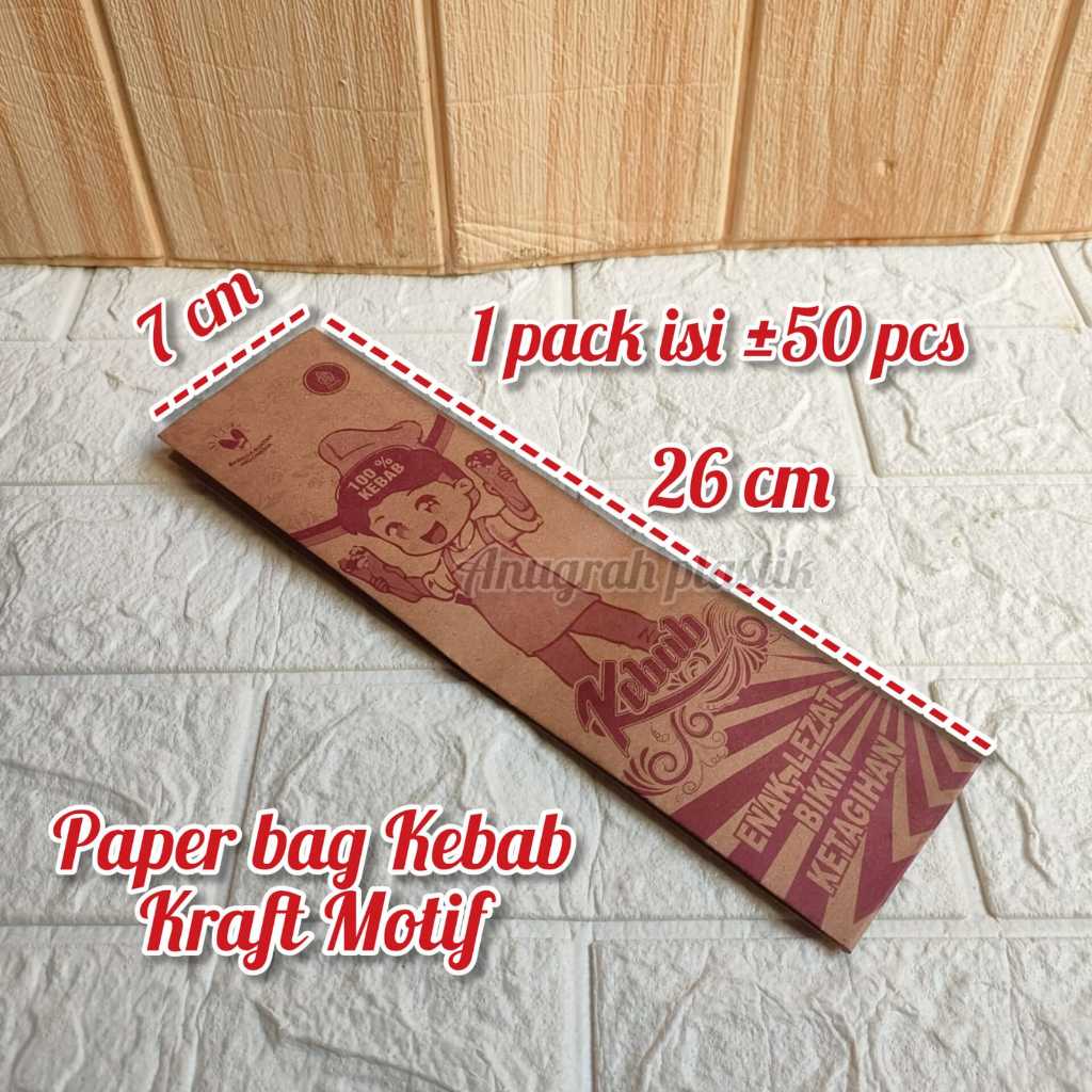

Paper bag kebab / kantong kertas panjang kebab uk 27 x 7 cm PER PACK