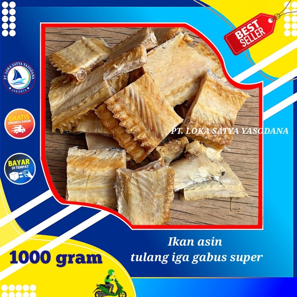 

ikan asin tulang iga gabus potong 1000gram / 1 kg