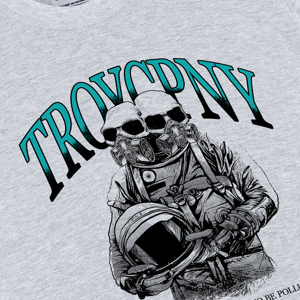 Troy Company Tshirt Grey Misty Polluted - Kaos Lengan Pendek Kaos Abu Misty MTD 3253