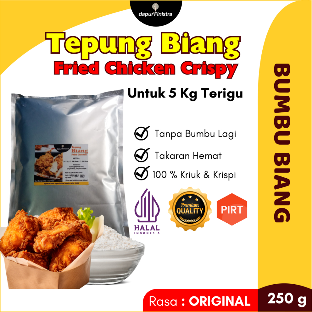 

Tepung Biang Bumbu Fried Chicken Crispy Premium 250 gram Halal dan PIRT