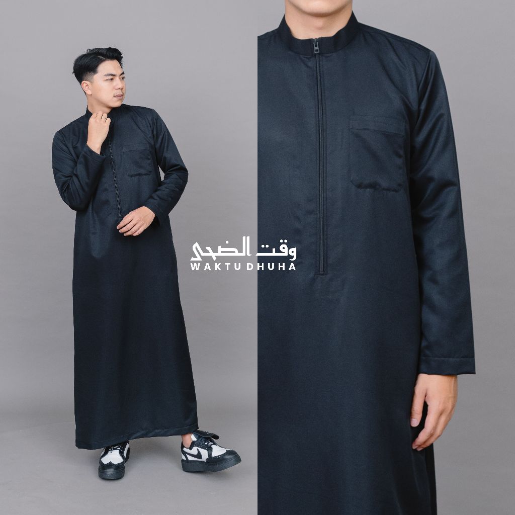 OFFICIAL Waktu Dhuha - Gamis Cowok Lengan Panjang Model resleting terbaru