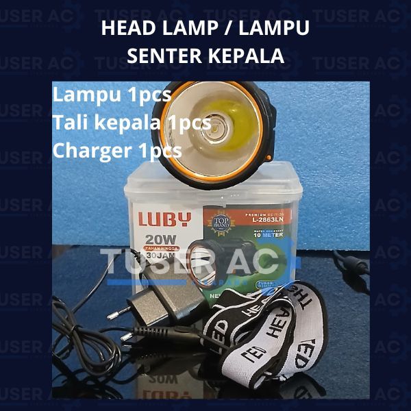 Luby Lampu Senter Kepala Headlamp 10watt 20 watt