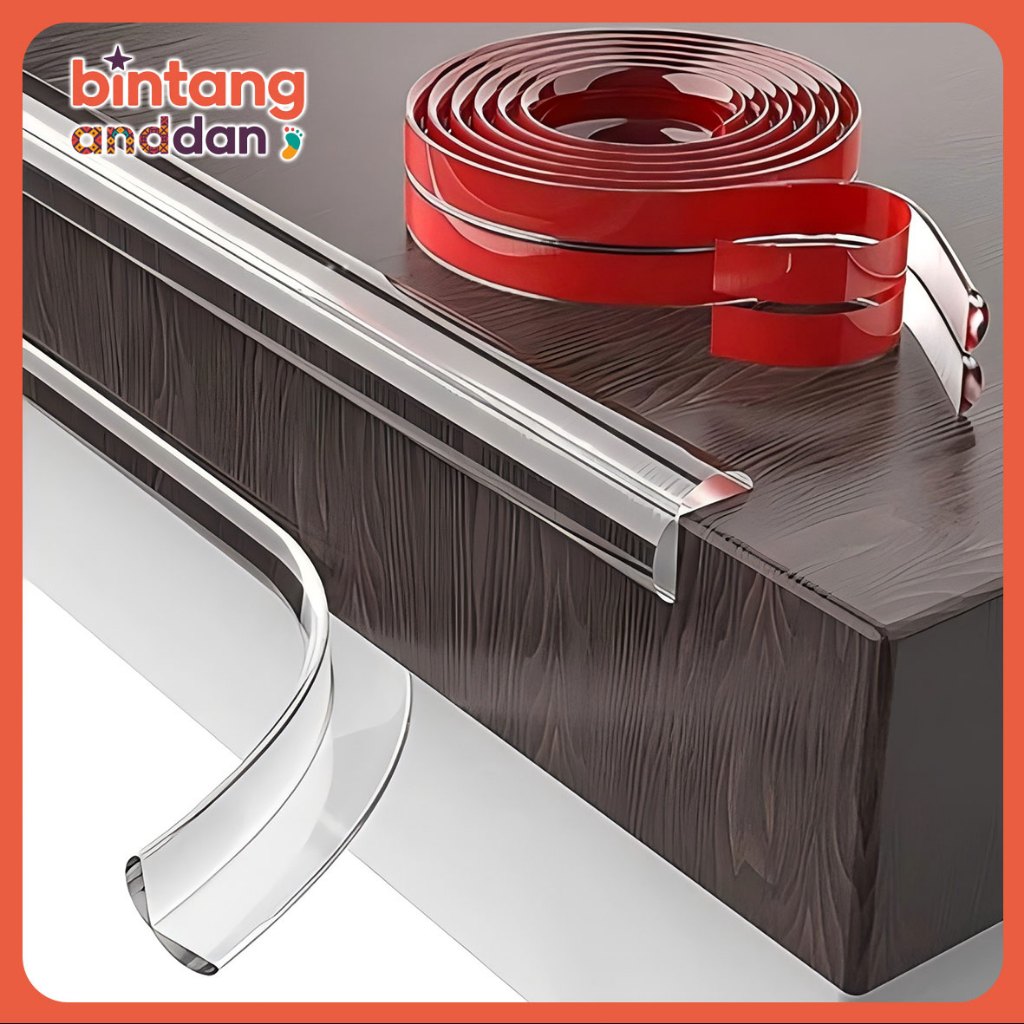 Karet Silikon Pengaman Sudut Bayi/6 Meter Lis Bumper Strip Pinggiran Meja Pelindung Tepi Meja