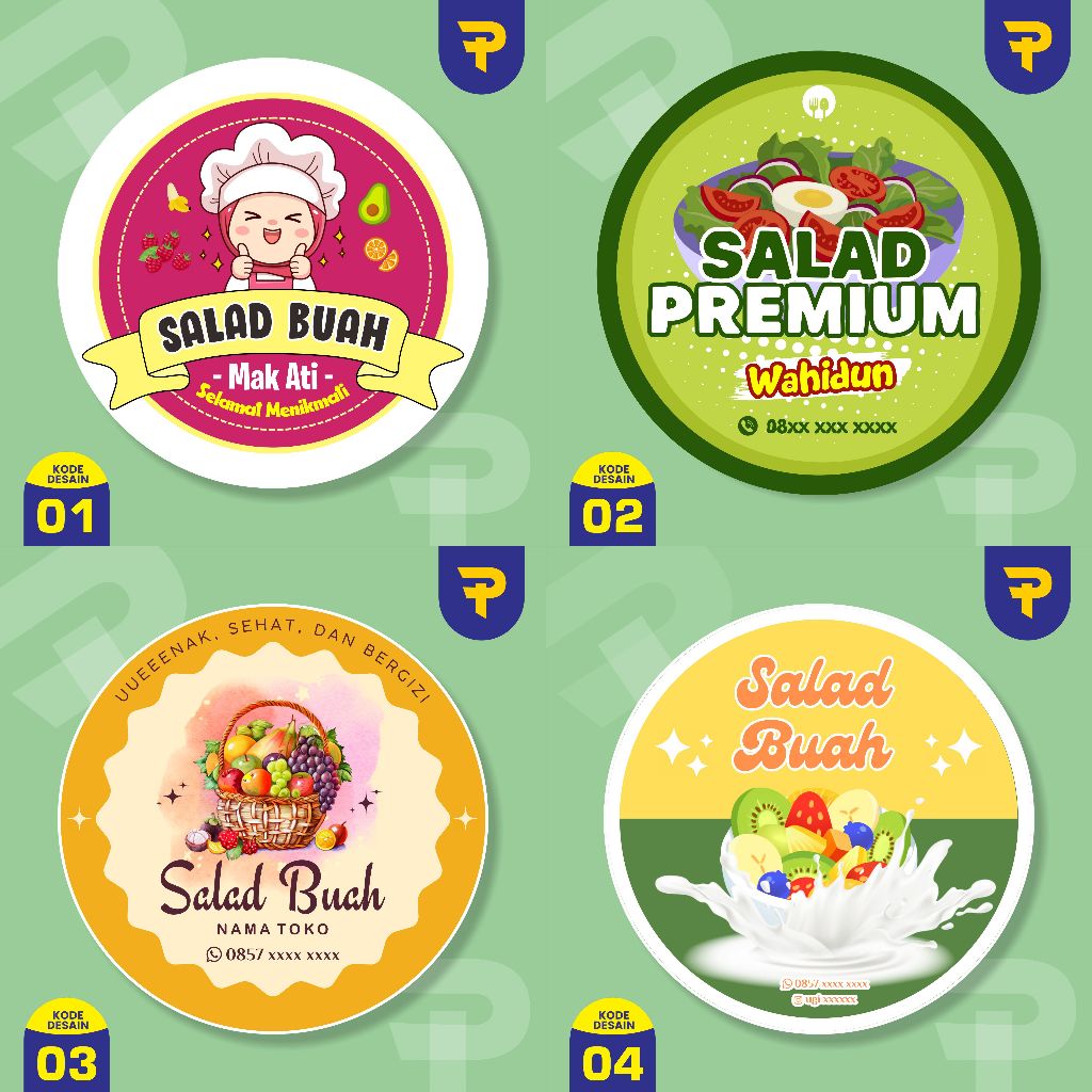 

stiker salad buah stiker salad sayur