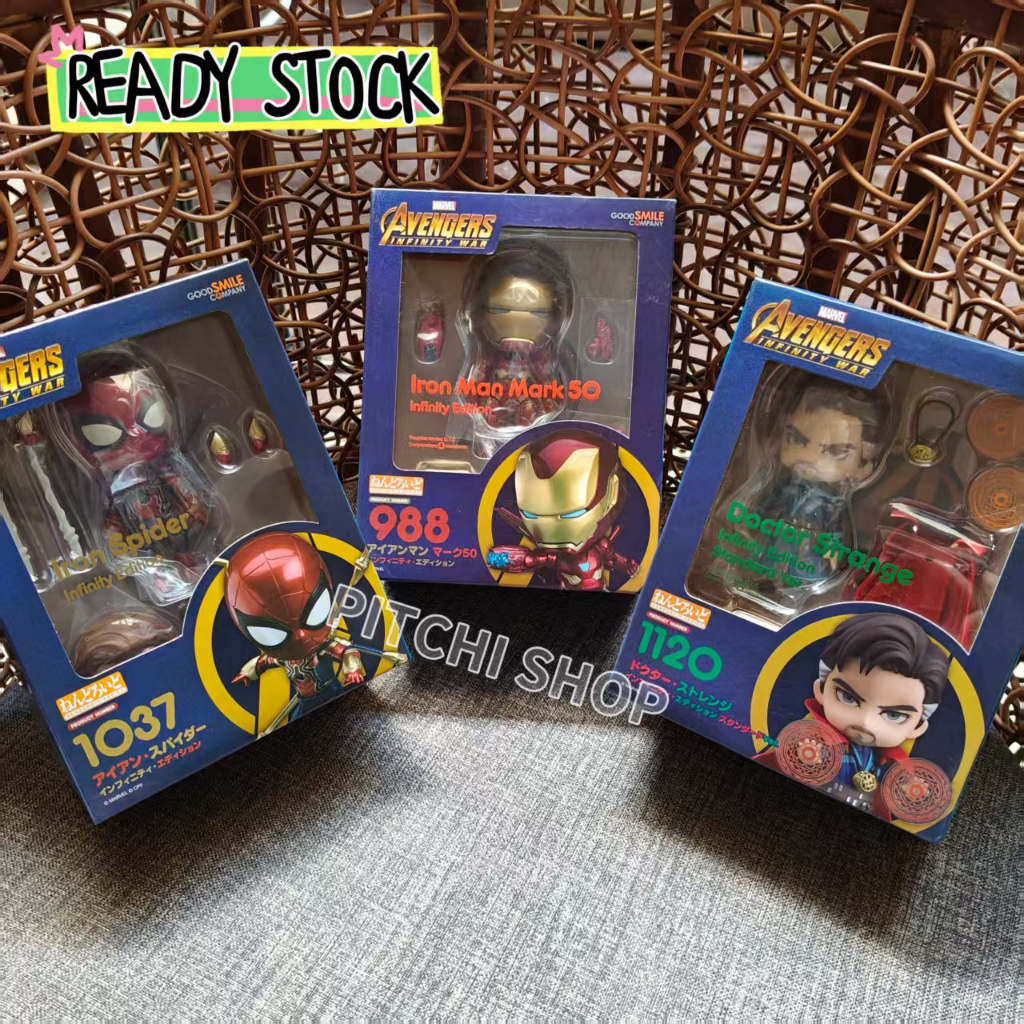 [READY STOCK] Nendoroid Avengers Infinity War Iron Man Iron Spider Doctor Strange Official GSC MISB