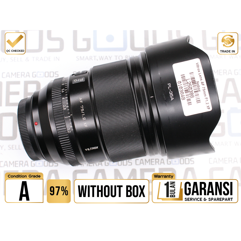 Lensa Viltrox 75mm F1.2 AF Lens Lens for Fujifilm X Second Bekas Grade A / 75mm f/1.2 - L250386