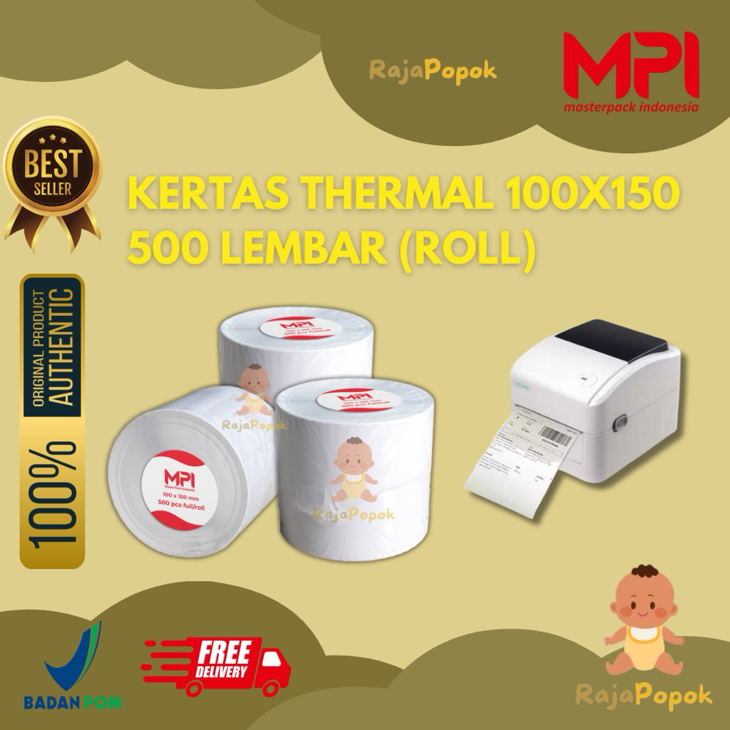 

Label Thermal Sticker 100 x 150 mm A6 isi 500 pcs