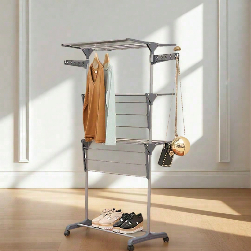 Rak Jemuran 3 Tingkat Portable / Mobile Towel Rack