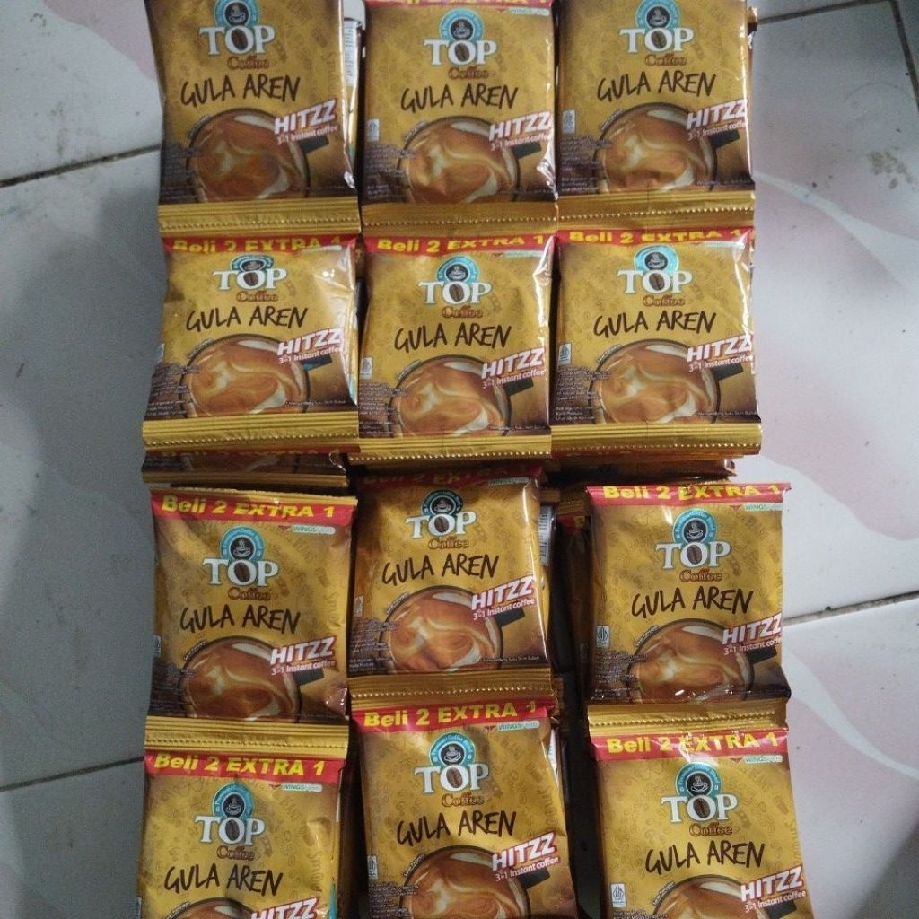 

Top coffee gula aren 1/2 dus isi 6renteng (90sachet)