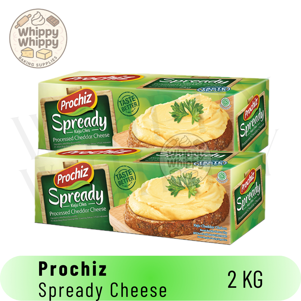 

Prochiz Spready 2kg - Keju Oles Spready / Keju Lumer / Bolu Ketan Hitam Keju Lumer