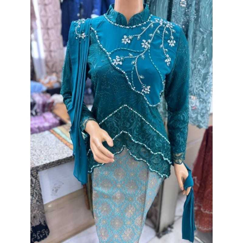 SYAMS_Kebaya - Stelan Kebaya SAKIRA PAYET Mewah Tile Rok Songket Elegan -kebaya selendang/ kebaya hi