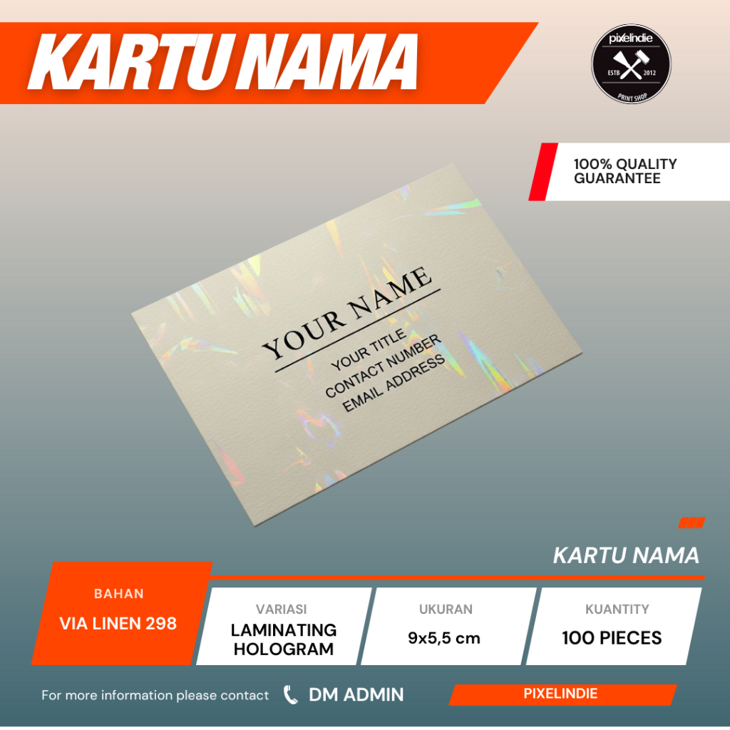

CETAK KARTU NAMA MEWAH | VIA LINEN 298GSM | TEKSTUR ELEGAN PREMIUM