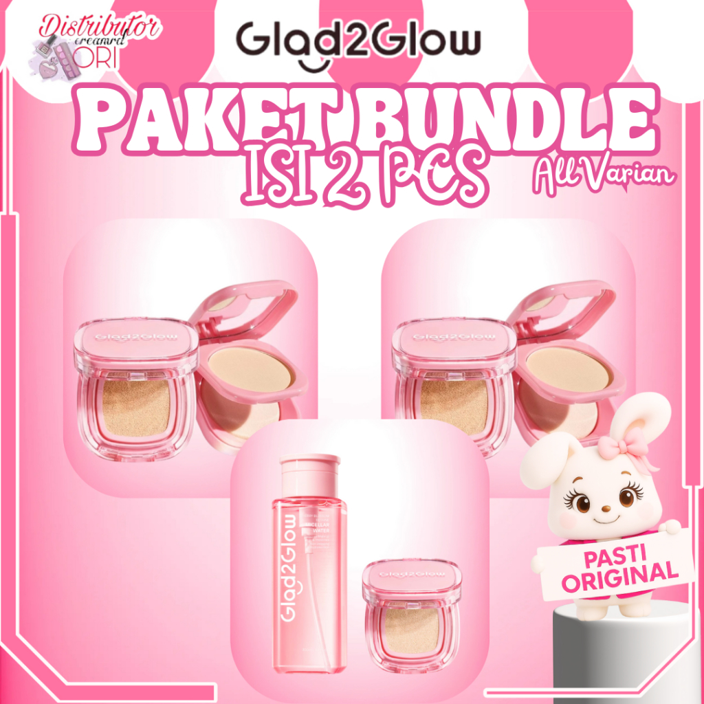 ( PAKET HEMAT ) Glad2Glow Perfect Blurring Powder Foundation&Perfect Cover Cushion foundation Settin