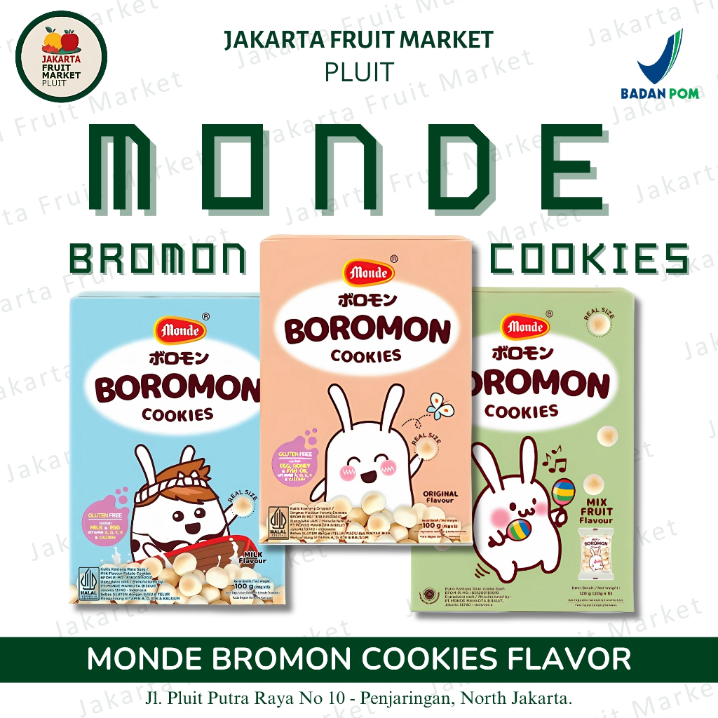 

COOKIES MONDE BROMO FLAVOR - MILK/MIX FRUIT/ORIGINAL