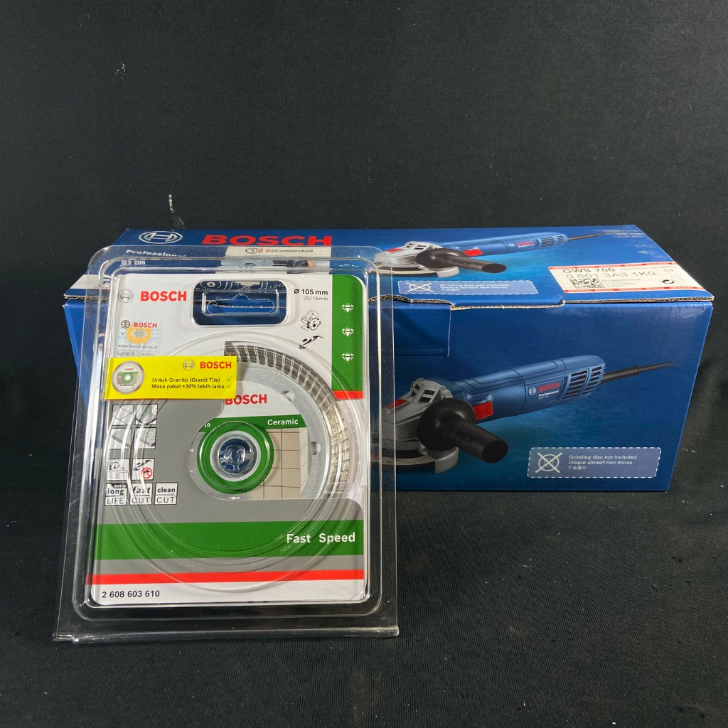 BOSCH Mesin Gerinda Tangan GWS 700 Professional Angle Grinder 4 Inci + Pisau Potong Keramik Granit T