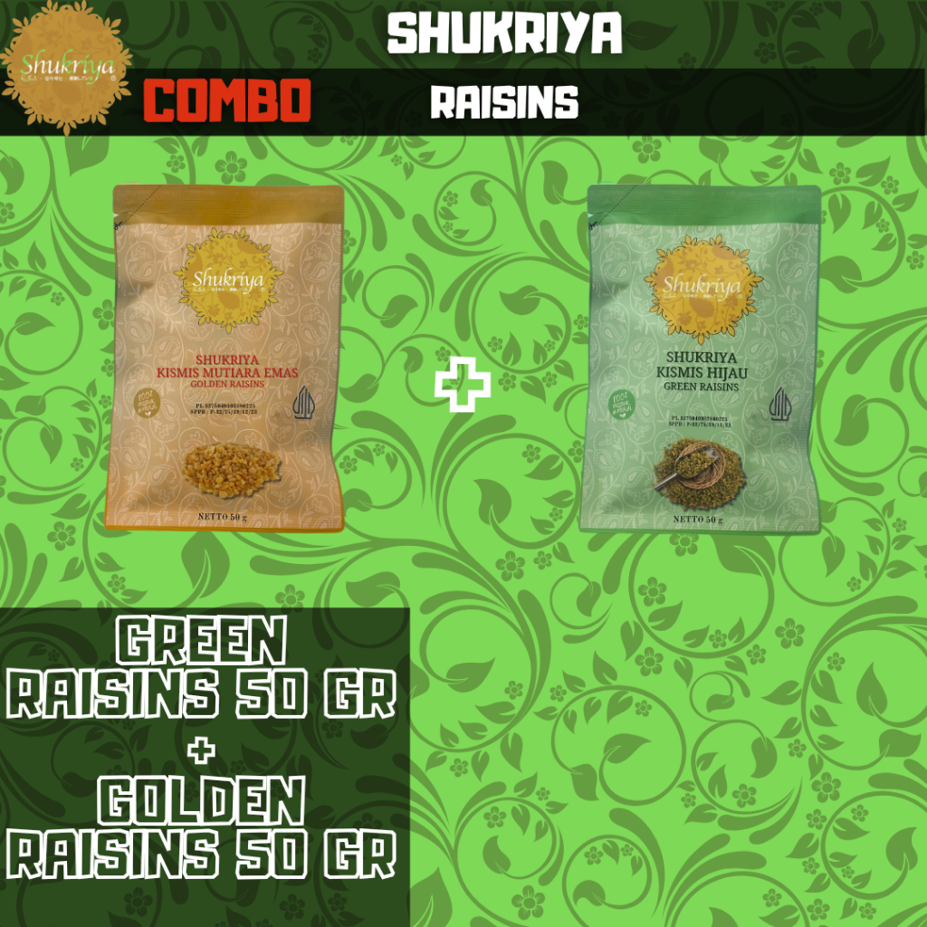 

Bundle Promo Kacang arab + Kismis 50 Gram