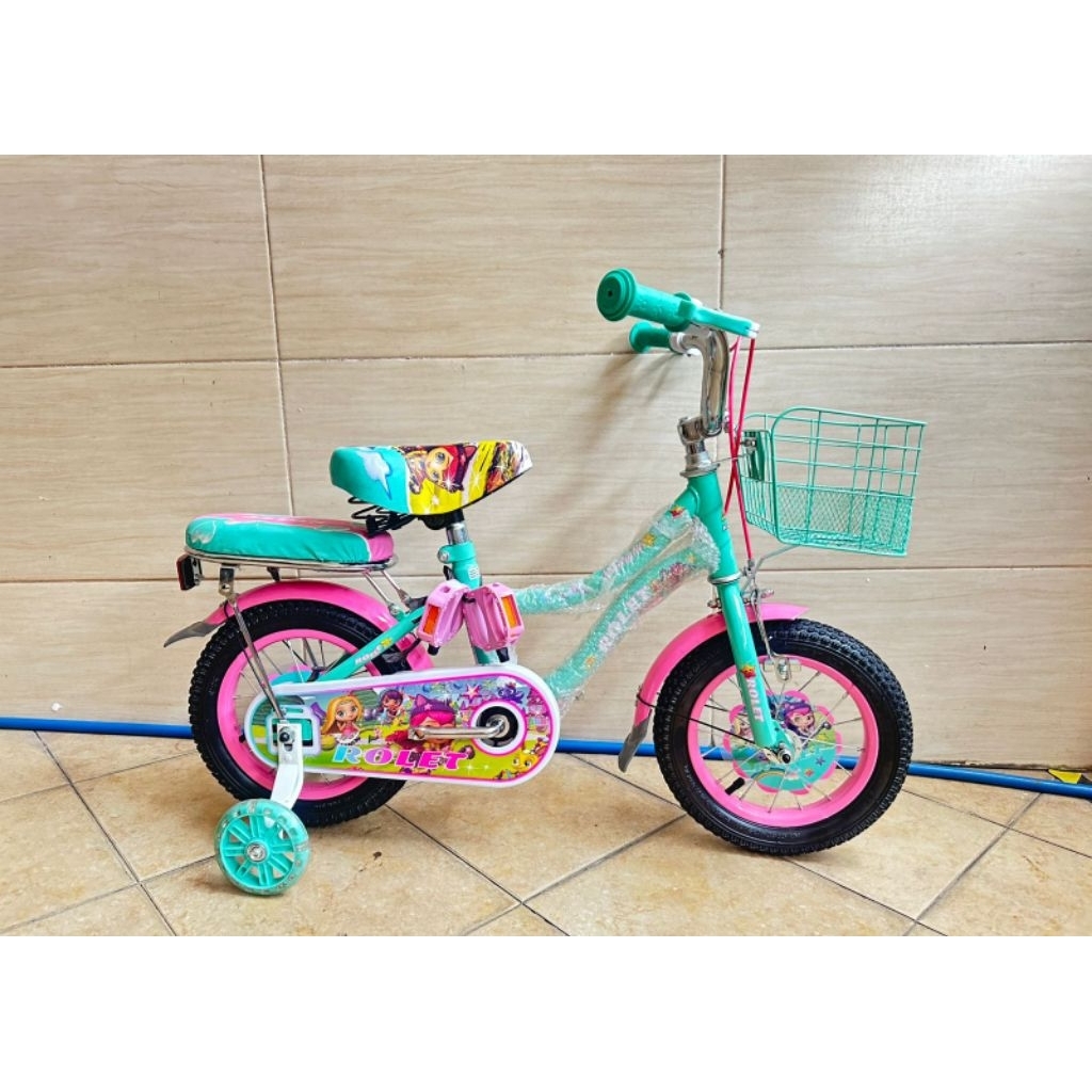 SEPEDA MINI ANAK CEWEK UKURAN 12" ROLET BAN POMPA SEPEDA MURAH