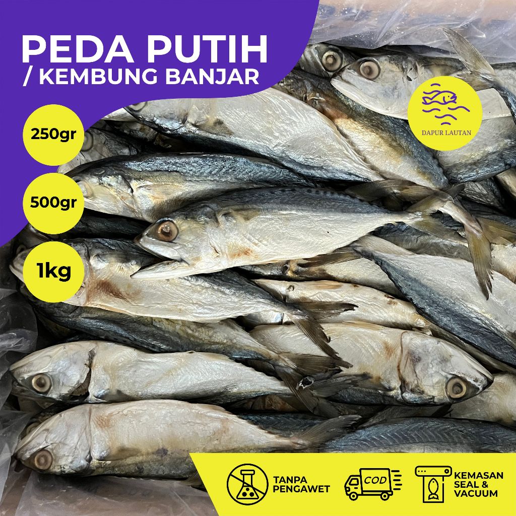 

Ikan Asin Peda Putih / Kembung Banjar Berat 250 gram, 500 gram & 1 kg