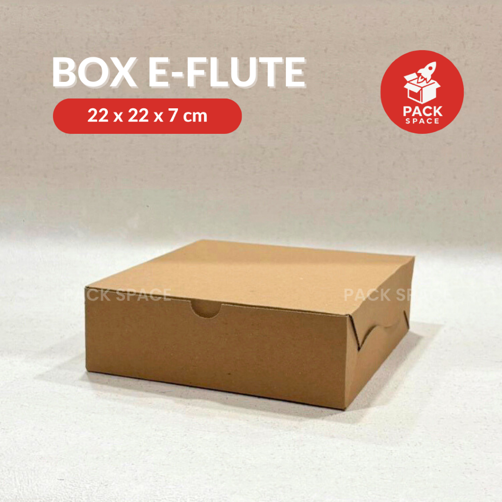 

Box Kardus E-Flute Coklat Untuk Packaging Olshop Sovenir Baju Kotak Kado Hampers Snack 22x22x7 CM