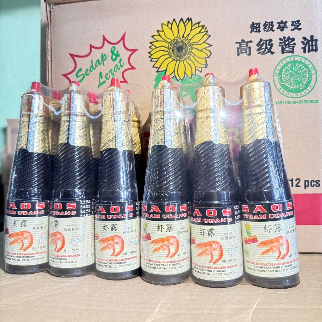 

Saos Tiram Udang , Bahan Makanan , Cap Bunga Matahari 135ML Siap Packing 12pcs