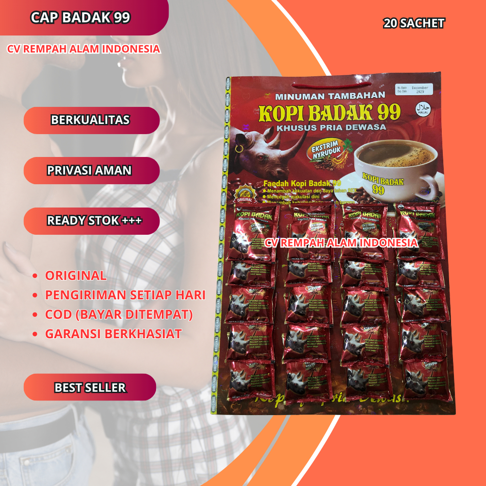 

Kopi Papan Cap Badak 99 Original 20 Sachet Extra Nyeruduk