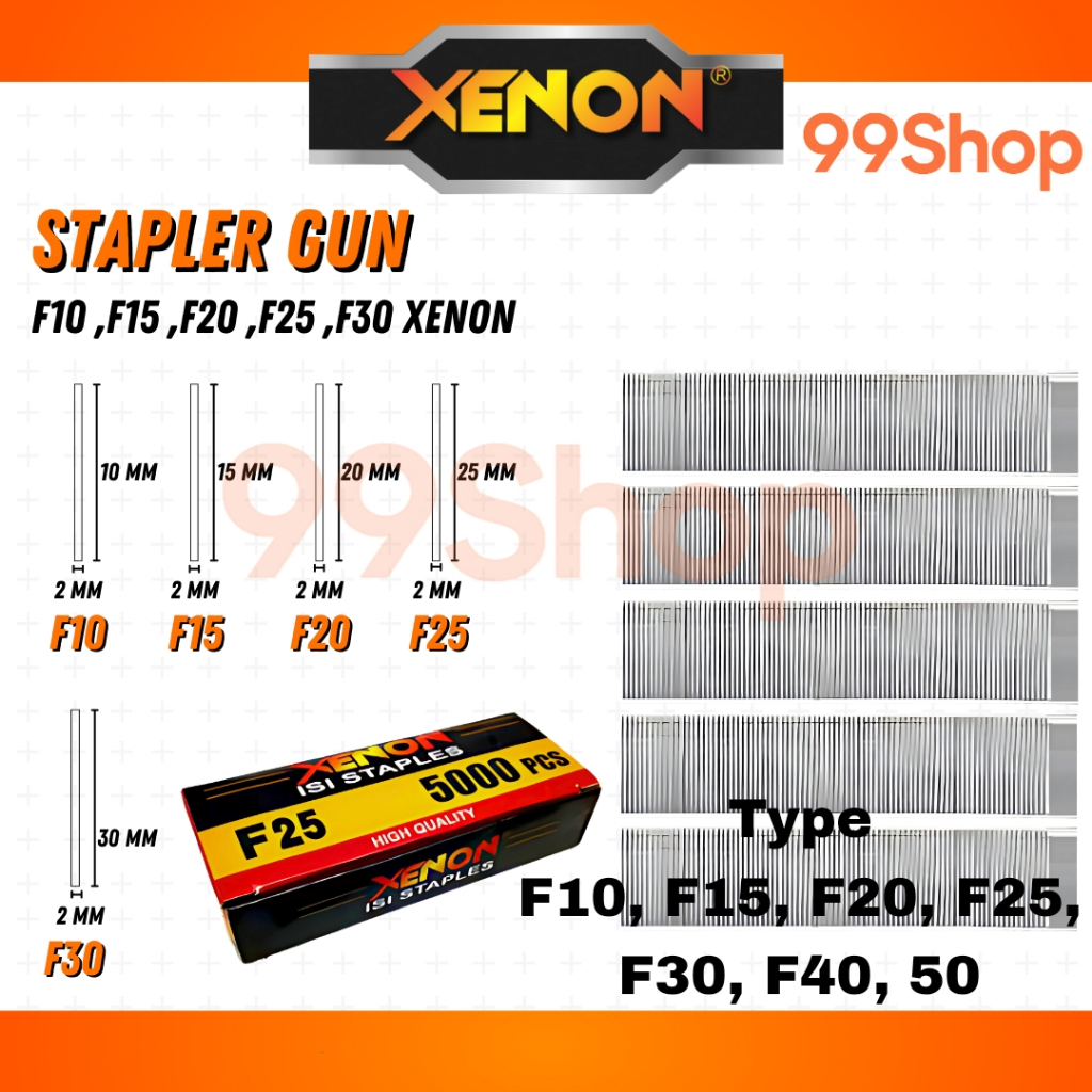 

XENON ISI STAPLES F20 F25 MESIN PAKU TEMBAK REFILL AIR NAILER