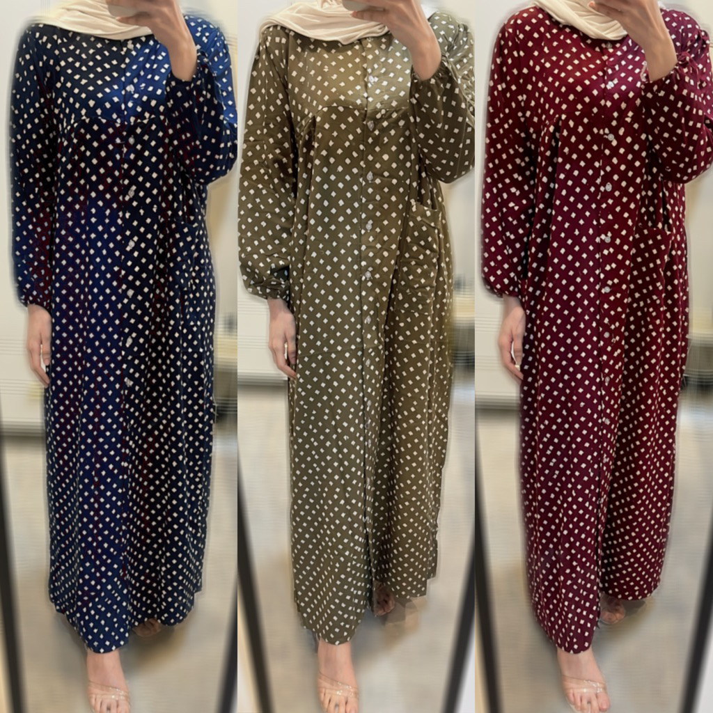 Daster Gamis batik cap rayon premium full kancing