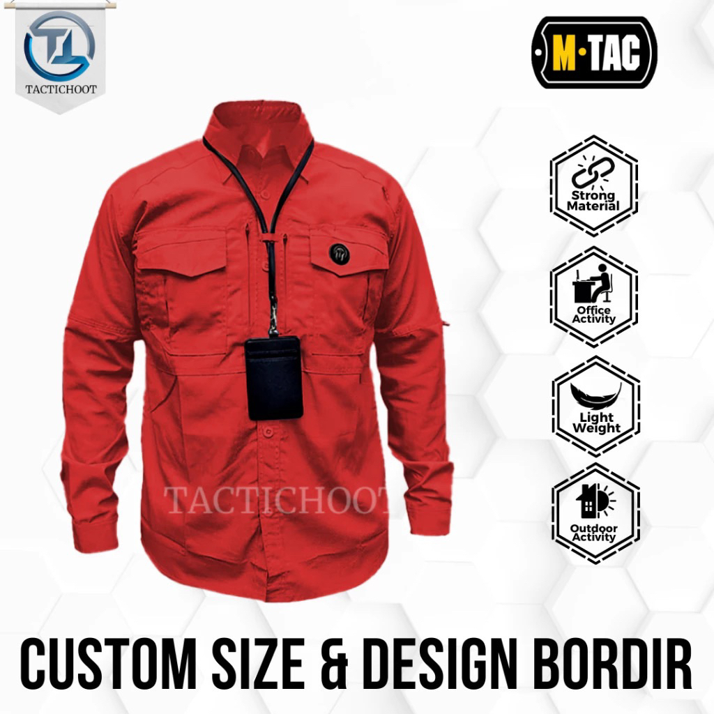 Kemeja Tactical Lengan Panjang Original - Baju Kerja Kantor Lapangan Army Bahan Drill Premium