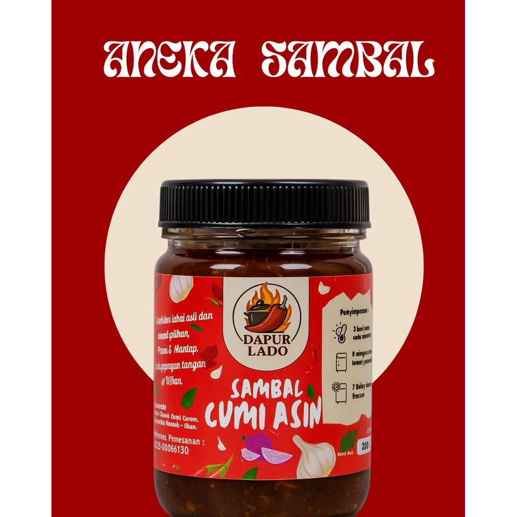 

Aneka Sambal Dapur Lado Sambal Cumi Asin Udang Rebon Teri Medan Suir Tongkol