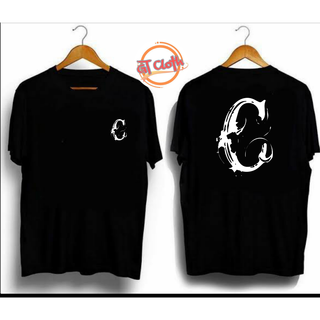 LOGO Inisial Nama Huruf C Font Nasty Baju Kaos Distro Bahan Premium Pria Wanita