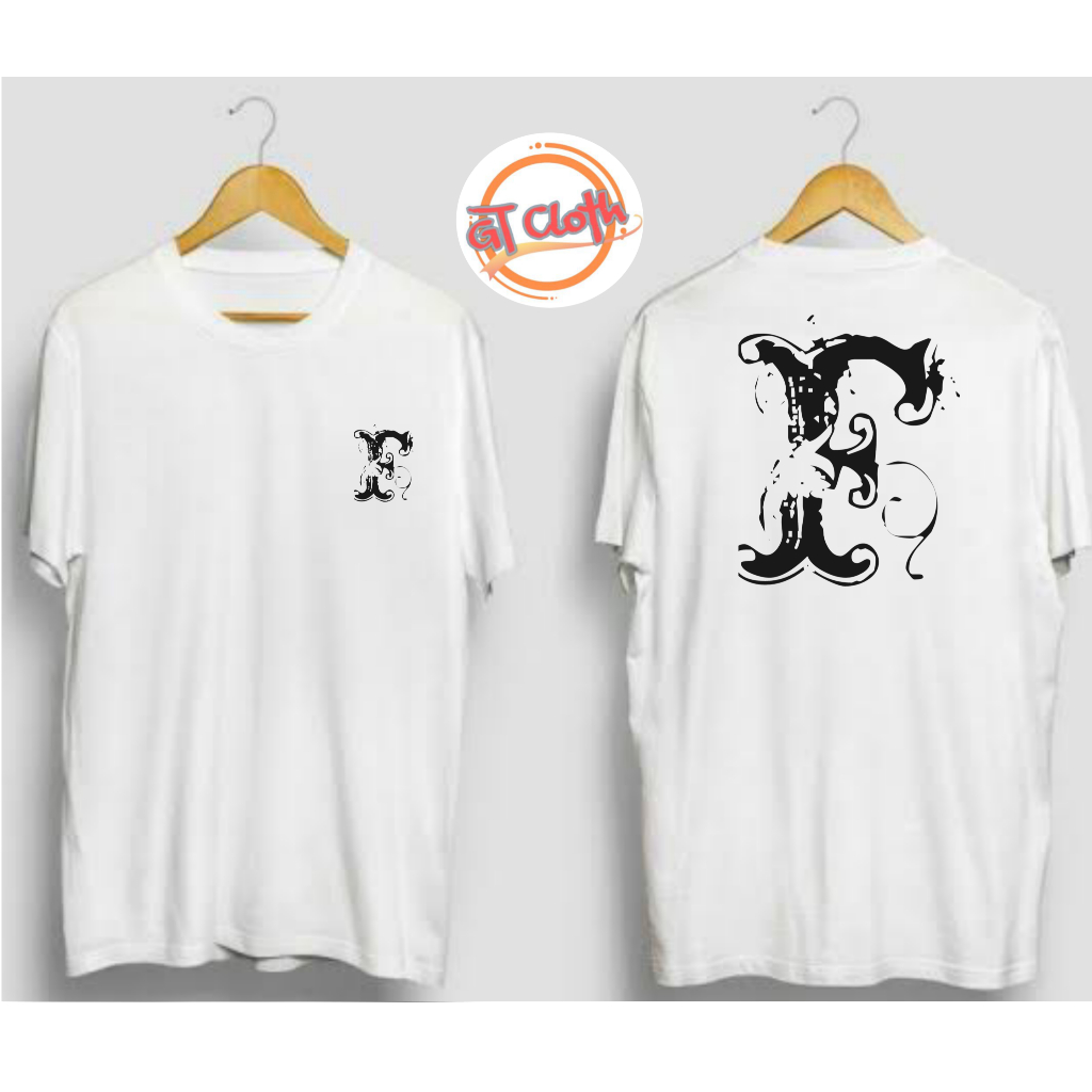 LOGO Inisial Nama Huruf F Font Nasty Baju Kaos Distro Bahan Premium Pria Wanita