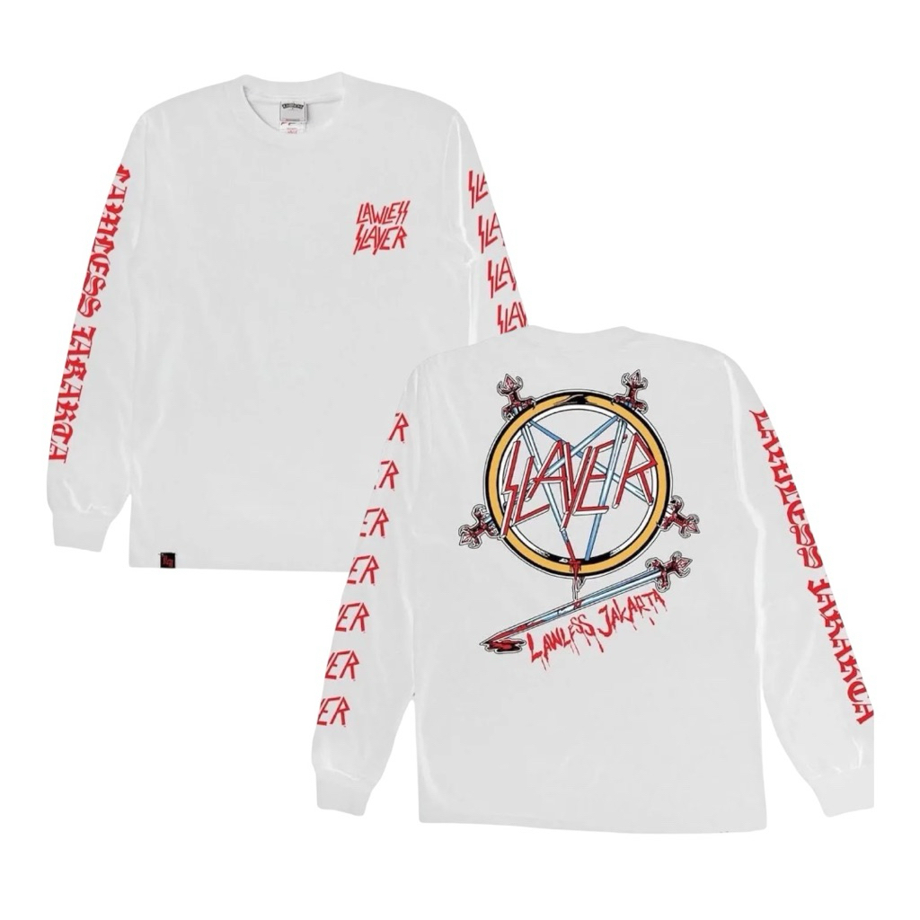 Longsleeve Lawless Jakarta × Slayer Pentagram Logo