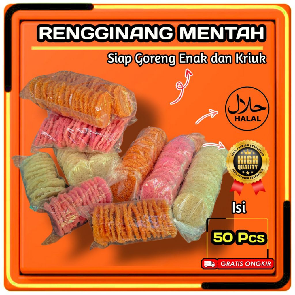 

Rengginang Mentah 50 pcs Murah Siap Goreng - Asli Dari Singkong pilihan lebih enak gurih renyah dan Kriuk