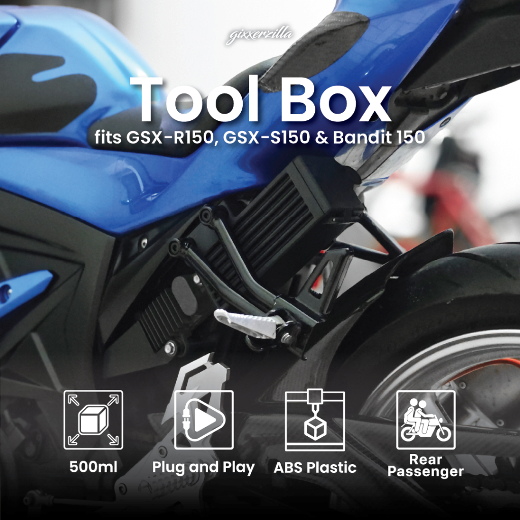 Tool Box Suzuki GSX R150 S150 Bandit 150 Kit Tempat Penyimpanan Perkakas Bagasi Tambahan