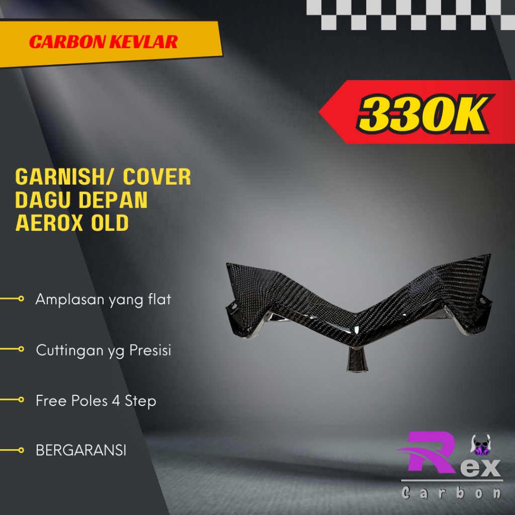 Garnish Headlamp/Cover Dagu Depan Aerox Old Carbon Kevlar