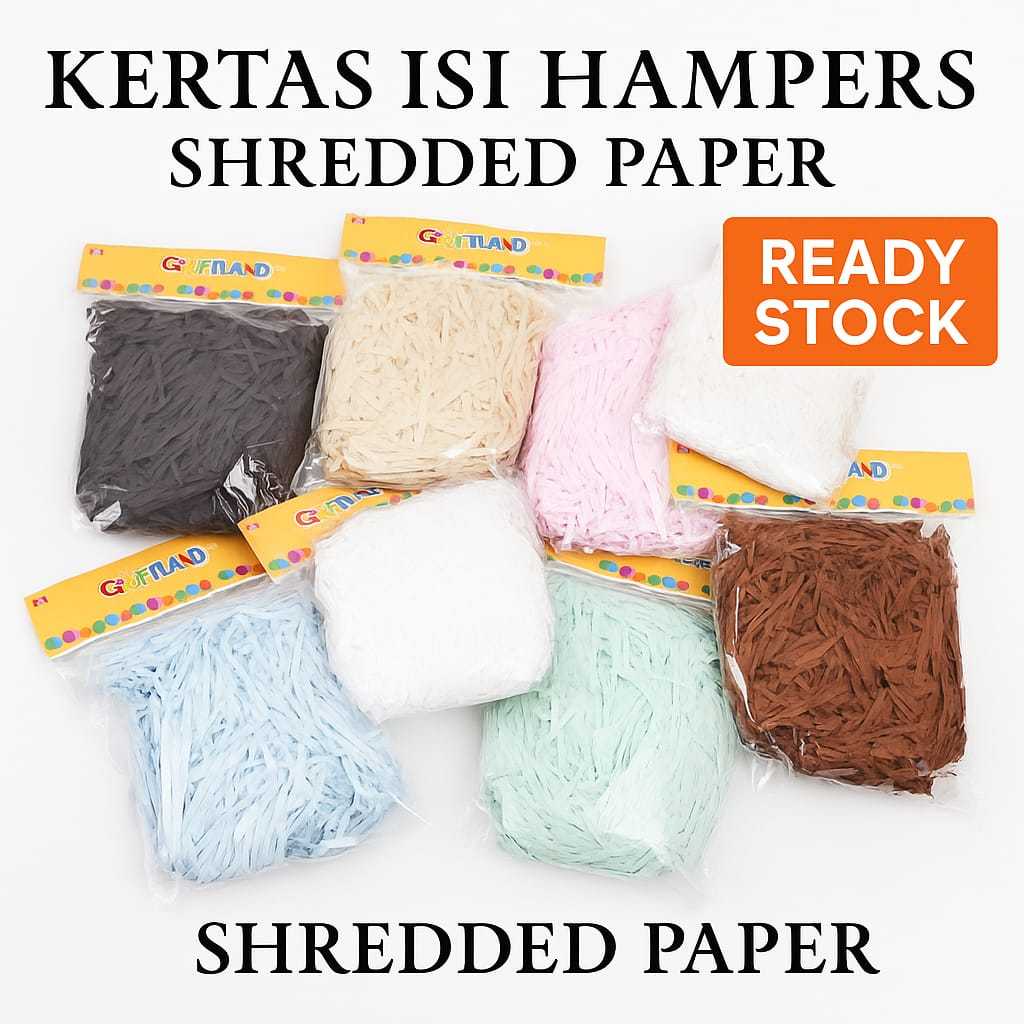 

Kertas Cacah / Kertas Hampers Kado / Shredded Paper Kertas Serut Potongan 30gr Parcel Gift Box Craft