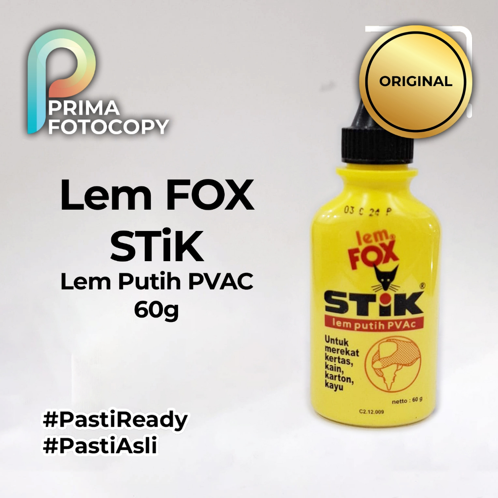 

Lem Fox Stik 60gram | Lem Kerajinan Origami Stik Es Krim Kayu Kertas Sterofoam Layangan Multifungsi