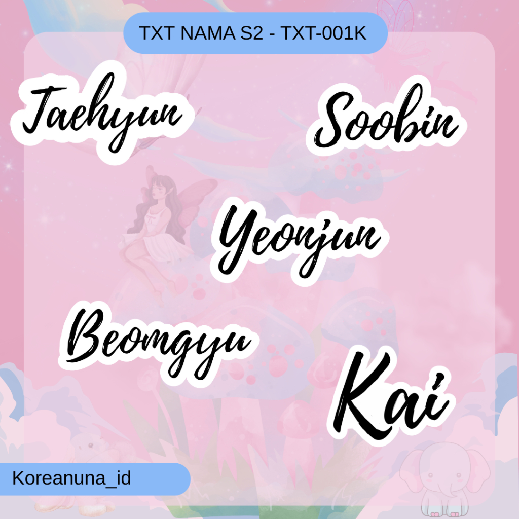 Stiker Kpop TXT TomorrowXTogether Nama Member Sticker Aesthetic Murah Berkualiatas Aesthatic Sticker