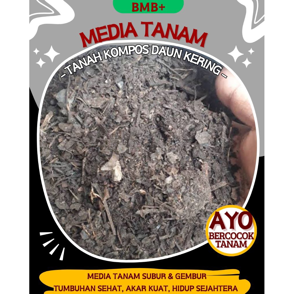 BMB+ Media Tanam Organik 1kg / Media Tanam Daun Kering / Pupuk Kompos Daun Kering