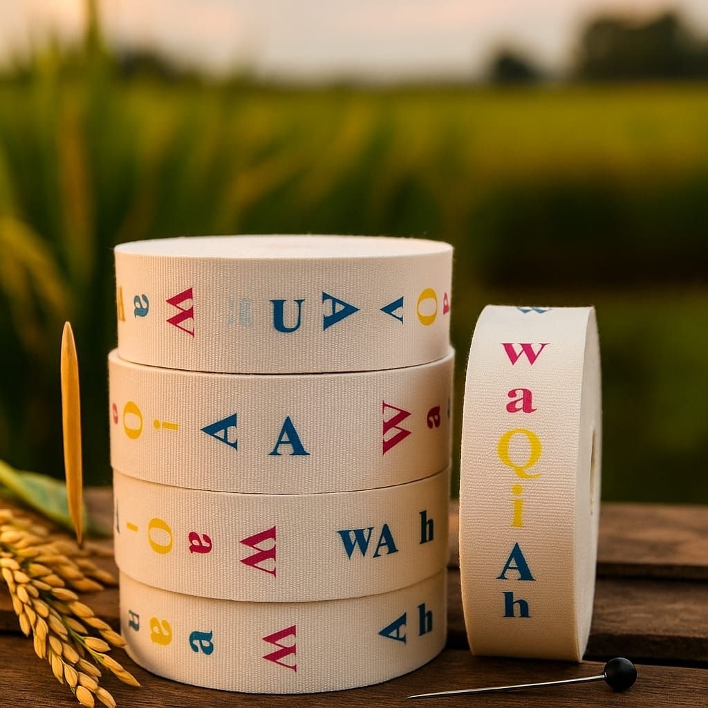 

label pita katun Full Color uk 2 cm