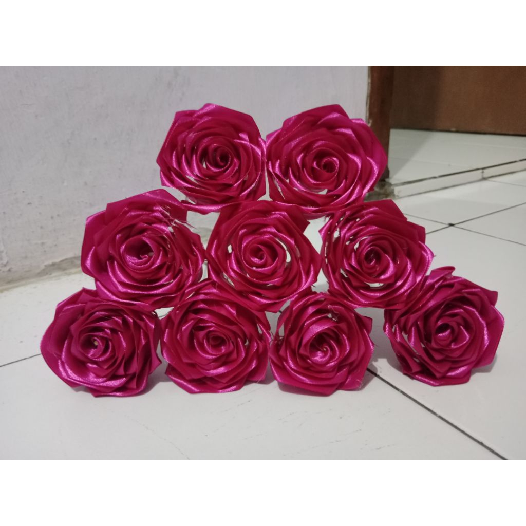 

bunga pita satin pertangkai pita ukuran 2,5cm