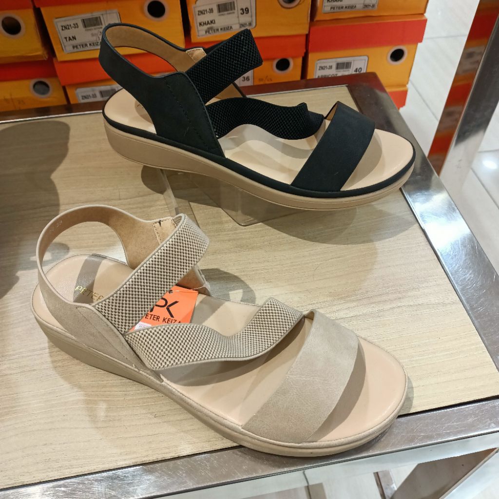 sepatu sandal wanita/sandal tali flat PETER KEIZA anti slip original
