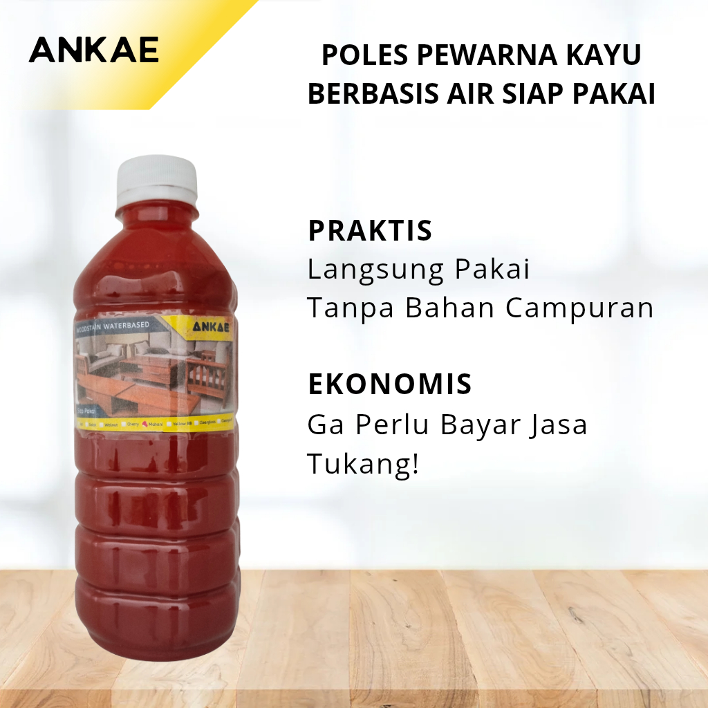 Pewarna Kayu Jati Mahoni Kemasan 500Ml Serat Urat Jati Plitur Kayu Siap Pakai