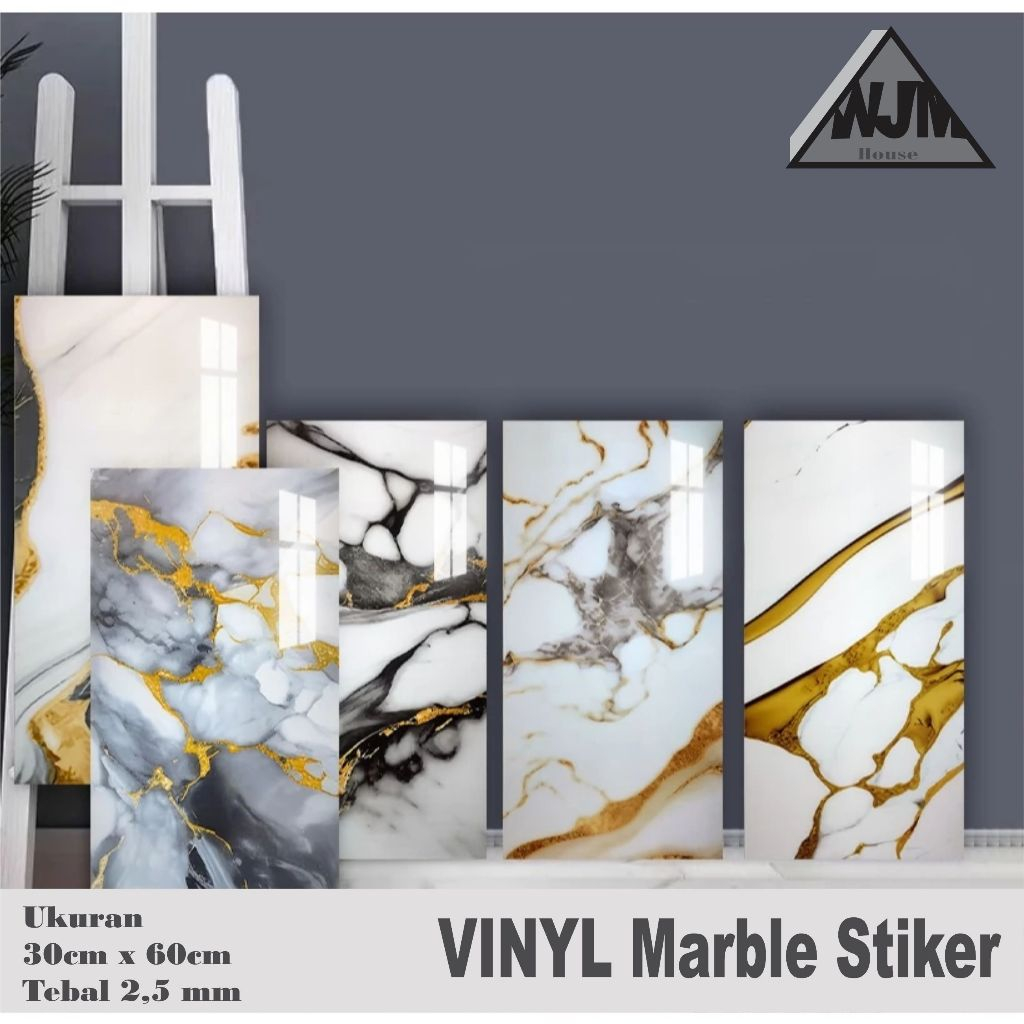 Wallpaper Dinding Vinyl Marble Wallpaper PVC Dinding Marmer Wallpaper Granit 30Cmx60Cm - PVC Vinyl M