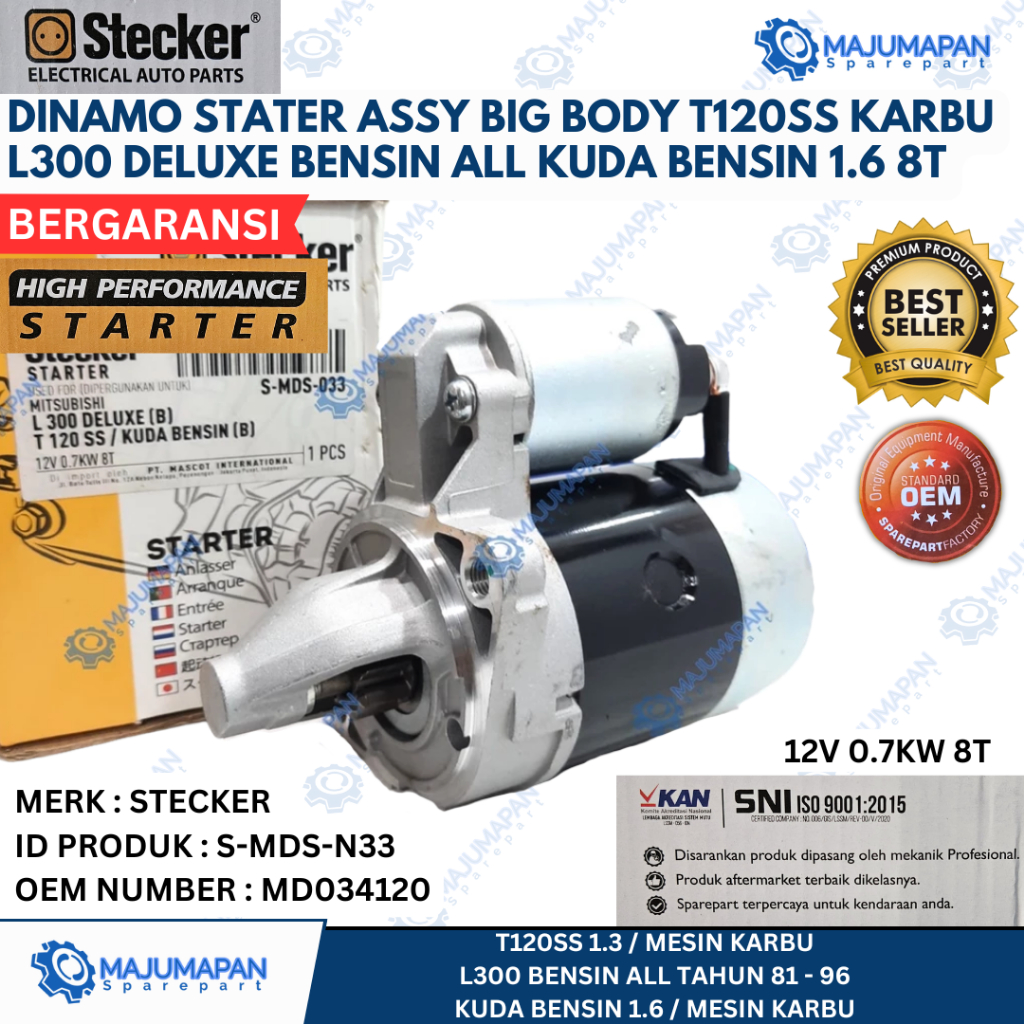 (BERGARANSI) DINAMO STATER BIG BODY T120SS KARBU L300 DELUXE BENSIN ALL KUDA BENSIN 1.6 STARTER ASSY